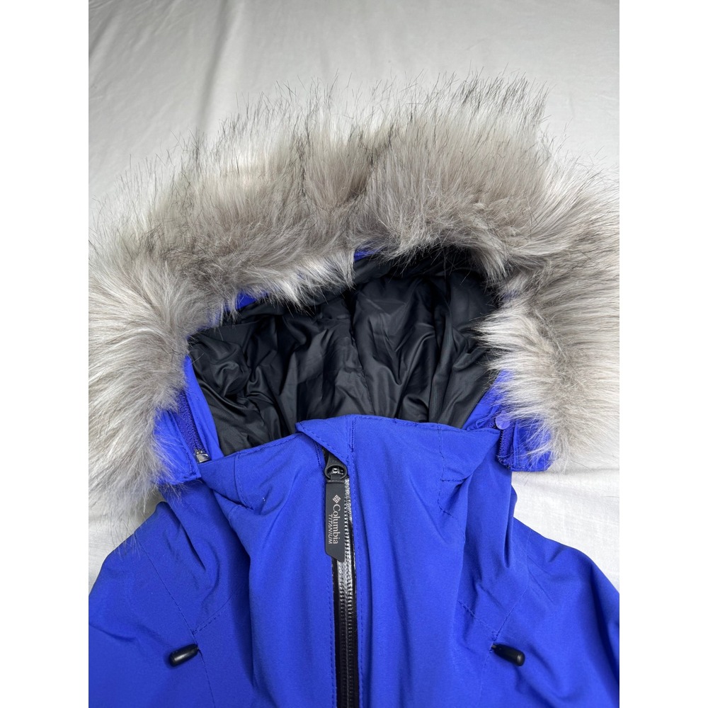 Columbia Titanium Women's Blue Omni-Heat Insulated Ski Jacket Faux Fur M - Picture 9 of 11